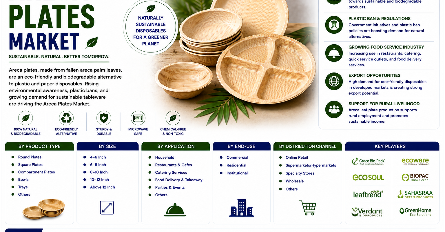 Areca Plates Market Projected to Reach $2.08 Billion by 2035 as Global Plastic Bans Create a Permanent Demand Floor